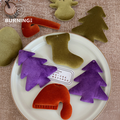 贝影圣诞丝绒配件车挂diy配饰