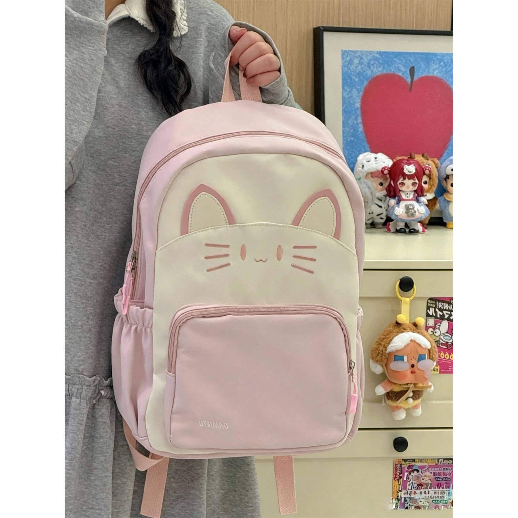 书包女生小学生一二三到六年级轻便双肩包初中生猫咪卡通旅行背包