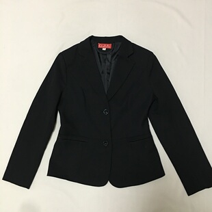 小西服西装 长袖 简约通勤OL气质免烫不易皱 黑色修身 经典