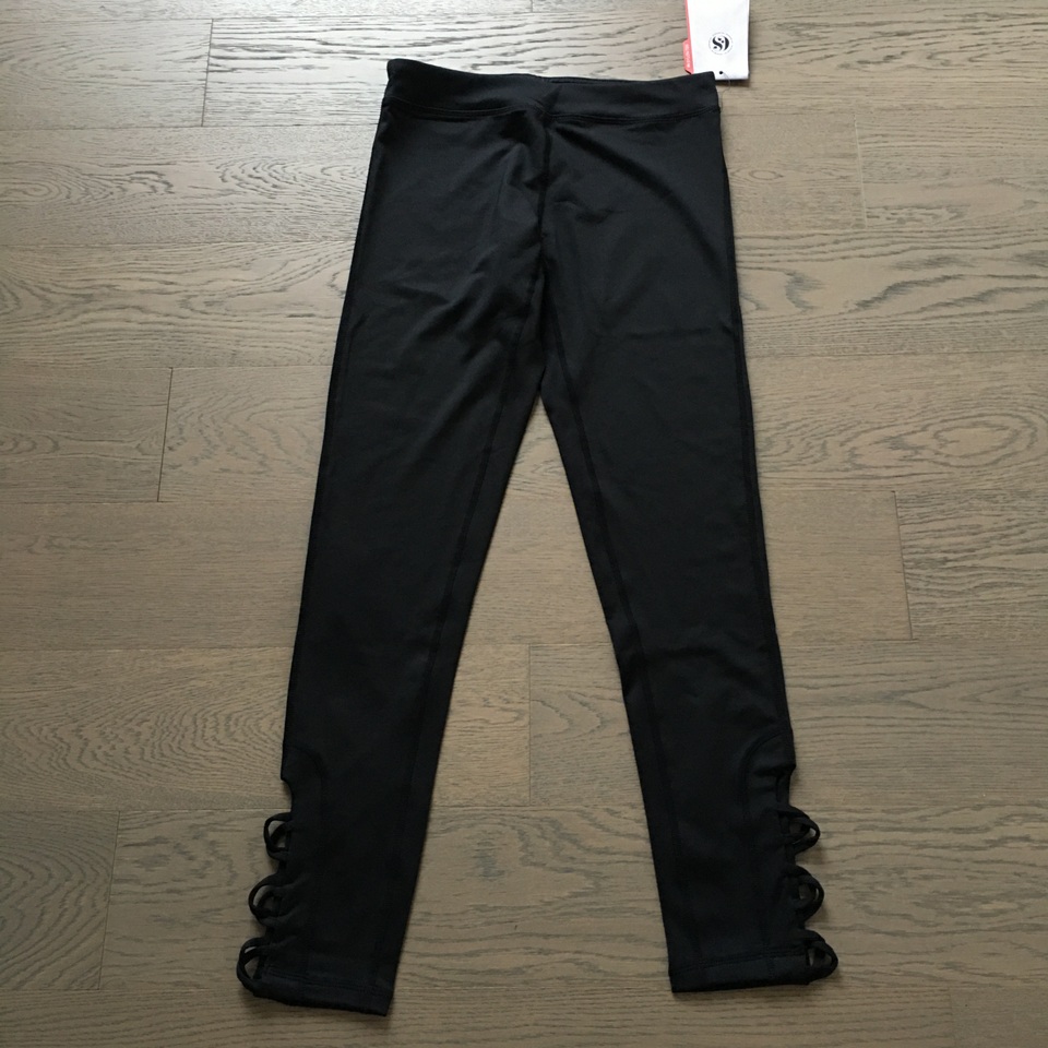 品牌 黑色瑜伽7分裤提臀普拉提训练服健身跑步休闲legging 小码