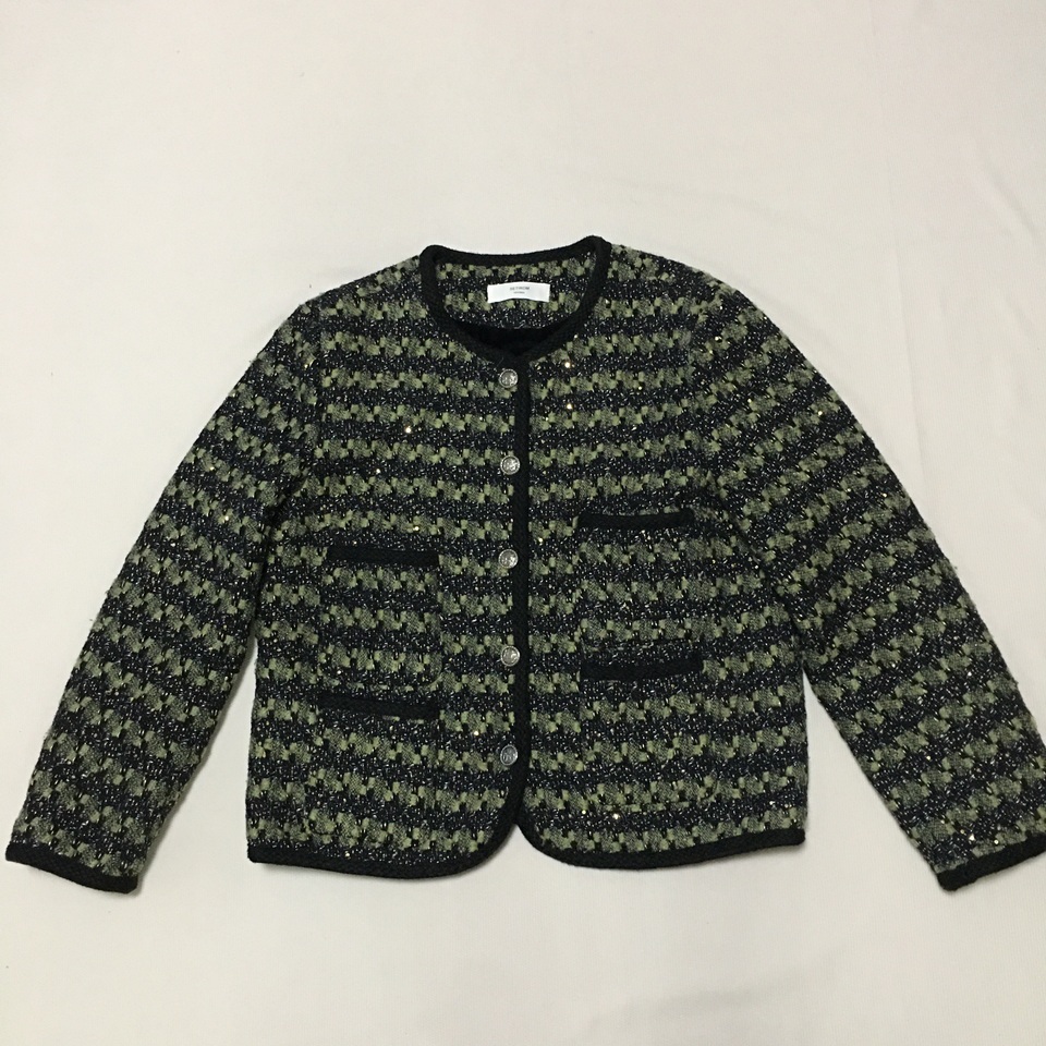 20羊毛混纺 经典气质优雅粗花呢金线小香风毛呢休闲短外套