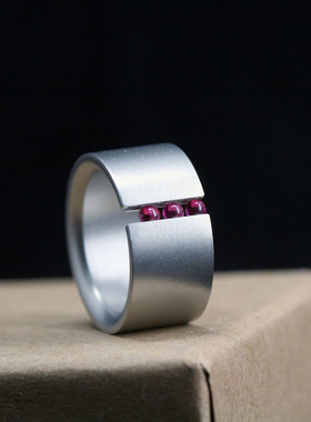 什翠NIESSING款算盘Abacus钛钢戒指球体可滚动极简情侣宽版戒指