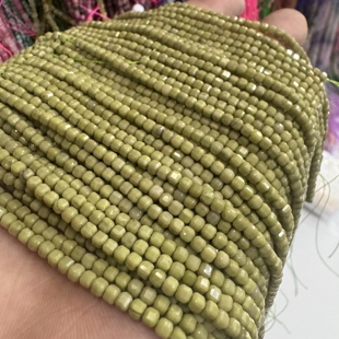 天然牛油果绿阿拉善小切面方糖散珠材料手工diy夏季饰品水晶串珠