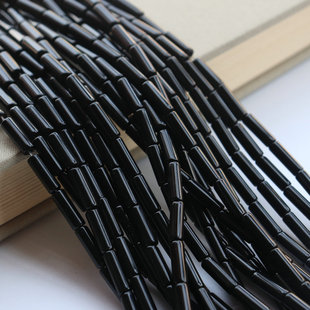 黑玛瑙管珠配件水晶宝石小圆柱散珠diy发簪流苏耳饰材料文玩手串