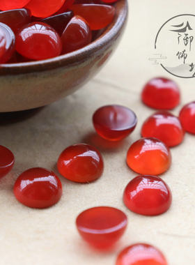 diy红玛瑙镶嵌古风步摇耳坠戒面