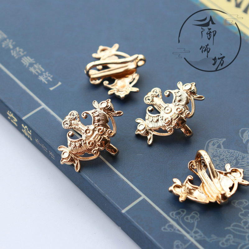 diy蝙蝠汉服流苏挂件发簪铜镀金