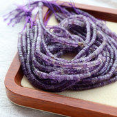 2x4MM天然紫水晶直切隔片散珠手工diy手链手串药片隔珠饰品材料