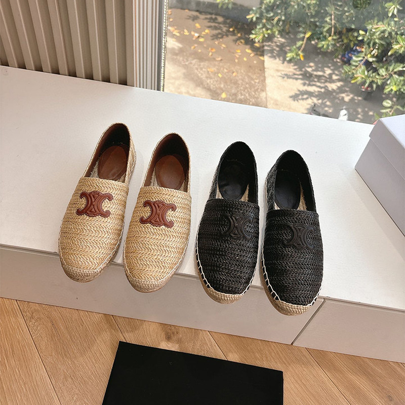 高版2025新款凯旋门一脚蹬草编渔夫鞋真皮平底懒人鞋休闲百搭单鞋,女鞋,渔夫鞋,淘宝优惠券,粉丝福利购,淘宝优惠卷