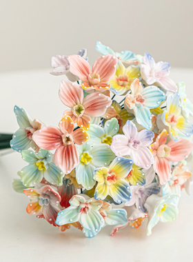 轻奢蝴蝶陶瓷花朵高级感永生花束