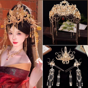 异域额饰新款异域风亡国公主凤冠古风头饰璎珞发链发簪汉服配饰女