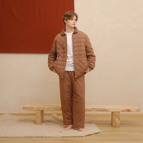 朵朵可可男士羽绒夹棉加厚睡衣