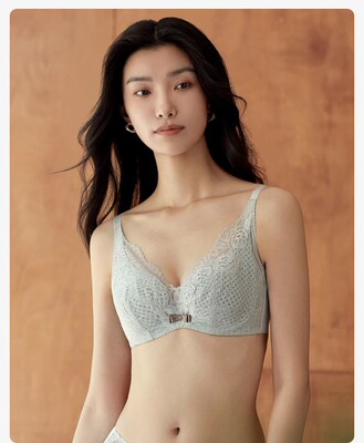 有钢圈内衣风巢杯安莉芳大胸显小