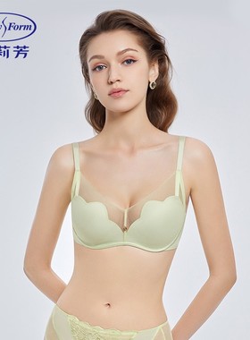 安莉芳小胸厚杯小胸显大聚拢无钢圈网纱玫瑰舒挺杯文胸罩EB00529