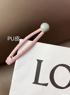 【8厘米】韩版pu灰珠bb夹春日百搭大气可爱掰掰夹刘海碎发一把抓