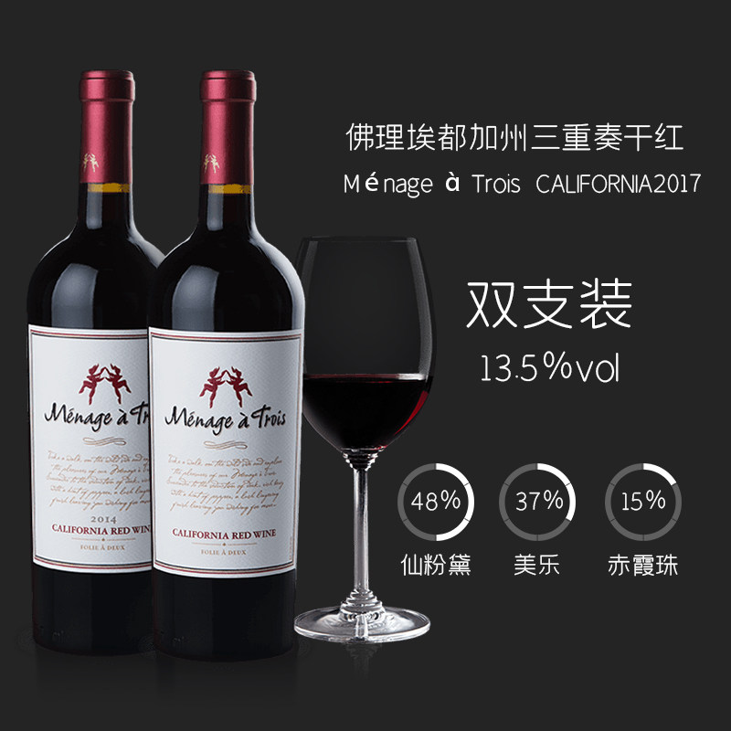美国原装进口红酒弗利埃都加州三重奏红葡萄酒750ml2支装正品在类目 酒类, 葡萄酒中 - 来自Buy2taobao.com提供专业的淘宝代购服务