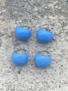 法式复古耳环百搭简约时尚优雅精致通勤鹭青一同款高级感耳饰