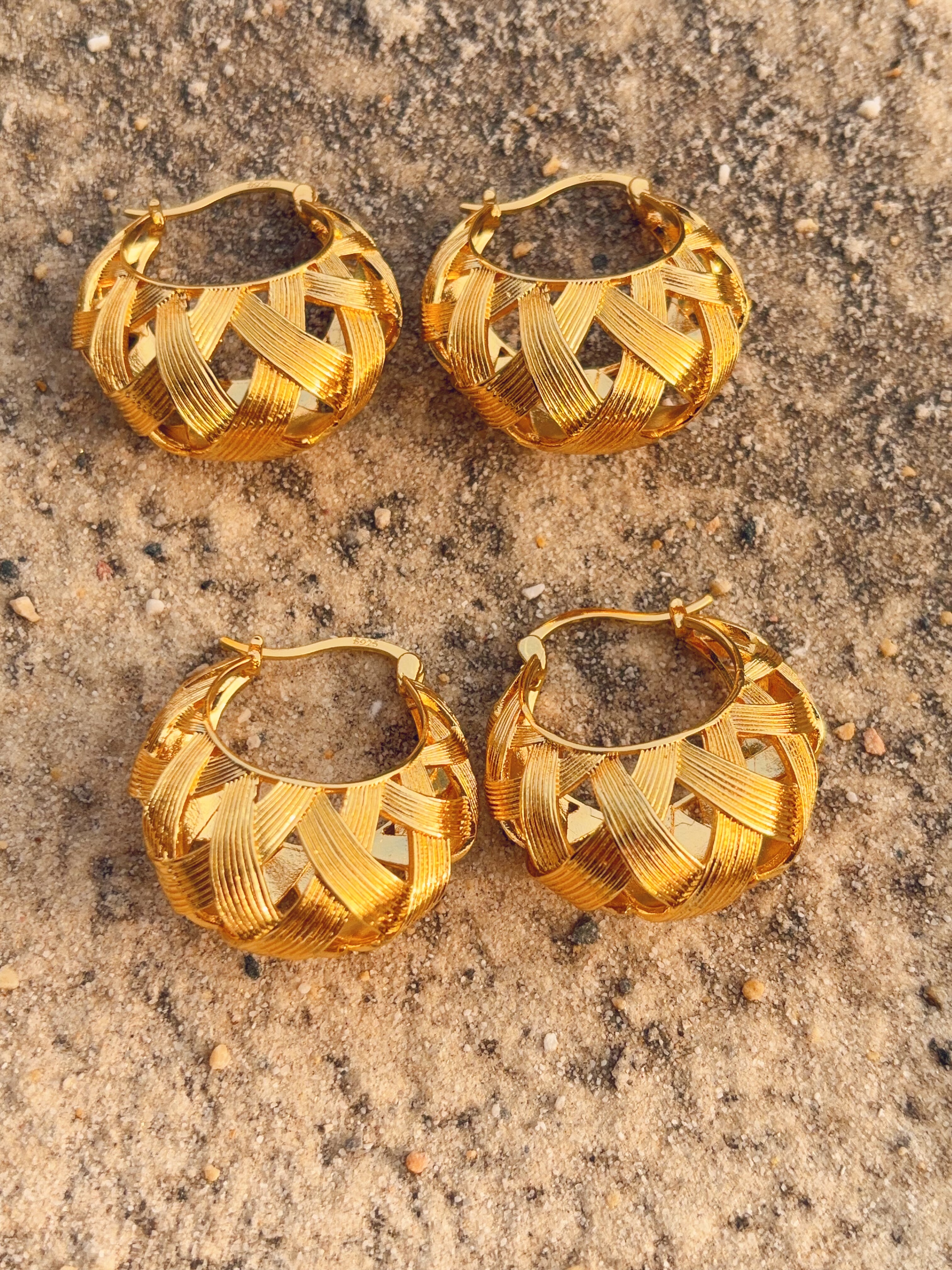 欧美时尚简约冷淡风编织C形耳环女精致气质高级感水滴耳钉耳饰品