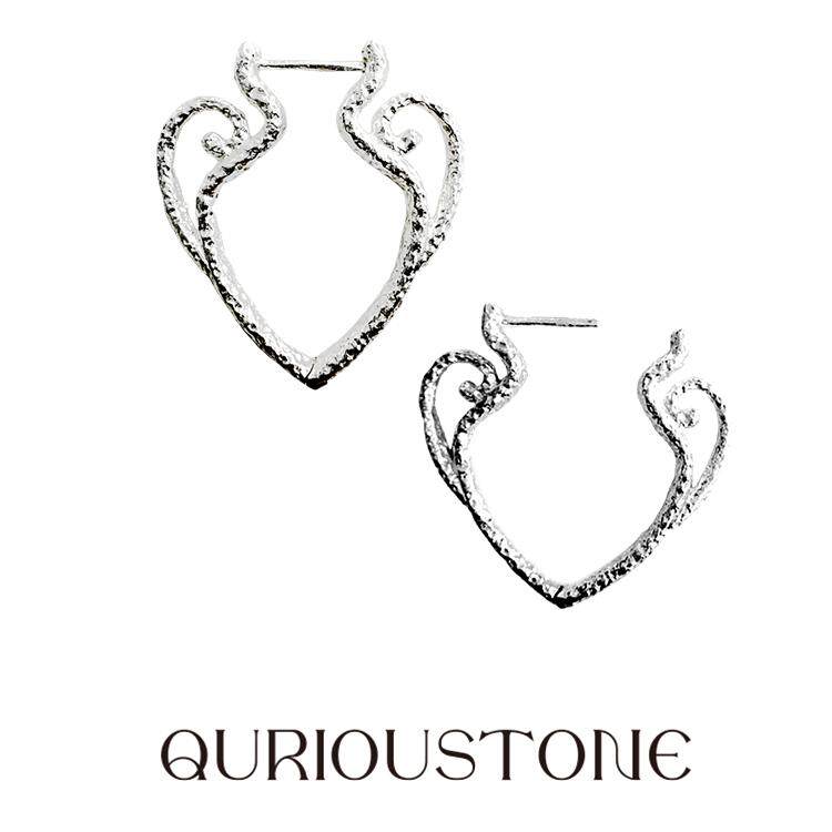 QuriouStone【张婧仪同款】花瓶宝瓶Vessel耳圈925纯银纹理感耳饰