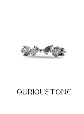 QURIOUSTONE【张婧仪汪苏泷同款】高级感假宝石镶嵌925纯银戒指