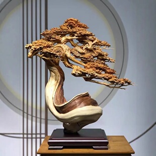 太行崖柏摆件根雕天然山水花鸟观音弥勒达摩客厅木雕刻家居工艺品