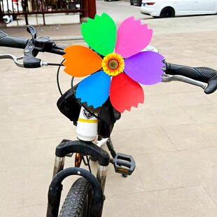儿童七彩推车婴儿装 饰风车玩具卡通滑板车宝宝童车旋转自行车户外