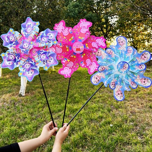 新款卡通双层儿童玩具风车摆地摊