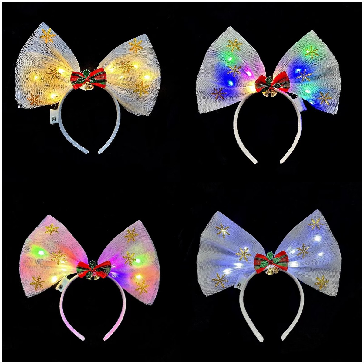 发光发箍网纱甜美圣诞节头饰摆摊