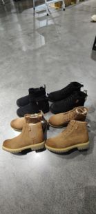 yellow earth25冬季新款男女同款马丁切尔西保暖平底休闲系带棉鞋