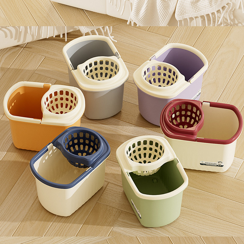 高颜值新款地拖桶拖把桶沥水桶手压拧水墩布桶带滑轮多种拖把可用