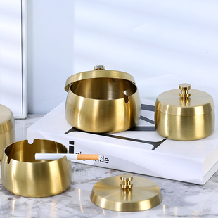 老公别抽太多了！烟灰缸不锈钢大号个性家用酒店餐厅网吧防摔防风