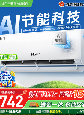 【镇店爆款】海尔空调1.5匹一级能效1匹净省电Plus家用挂机35E1