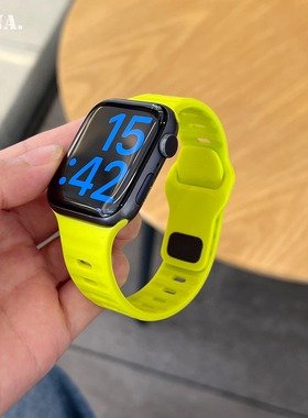 适用苹果手表S10iwatch9表带运动applewatchUltra2透气硅胶表带男