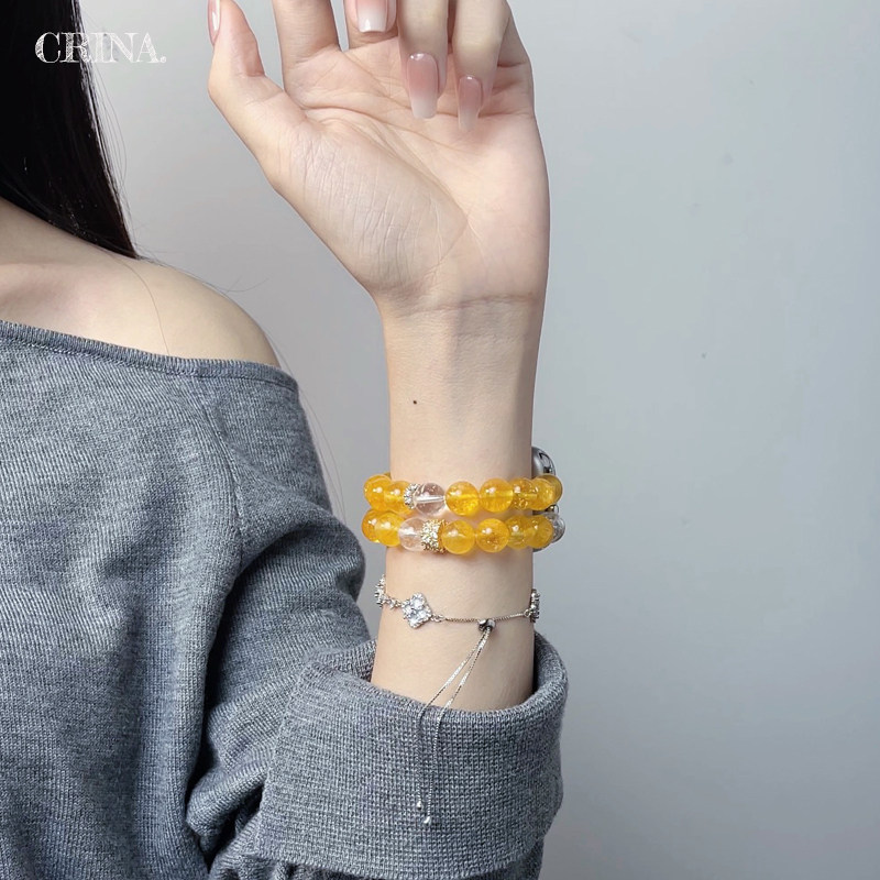 新款黄水晶串珠链条适用iwatchS10苹果手表9表带Applewatch11表带