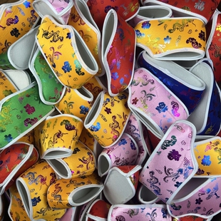 14厘米布艺鞋子供奉鞋各路神仙仙家新款成品龙凤祥云福图摆件