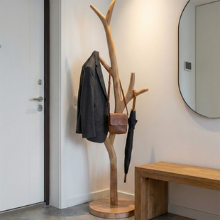 挂衣架落地卧室家用香椿实木衣帽架树杈创意简约立式衣服挂架客厅