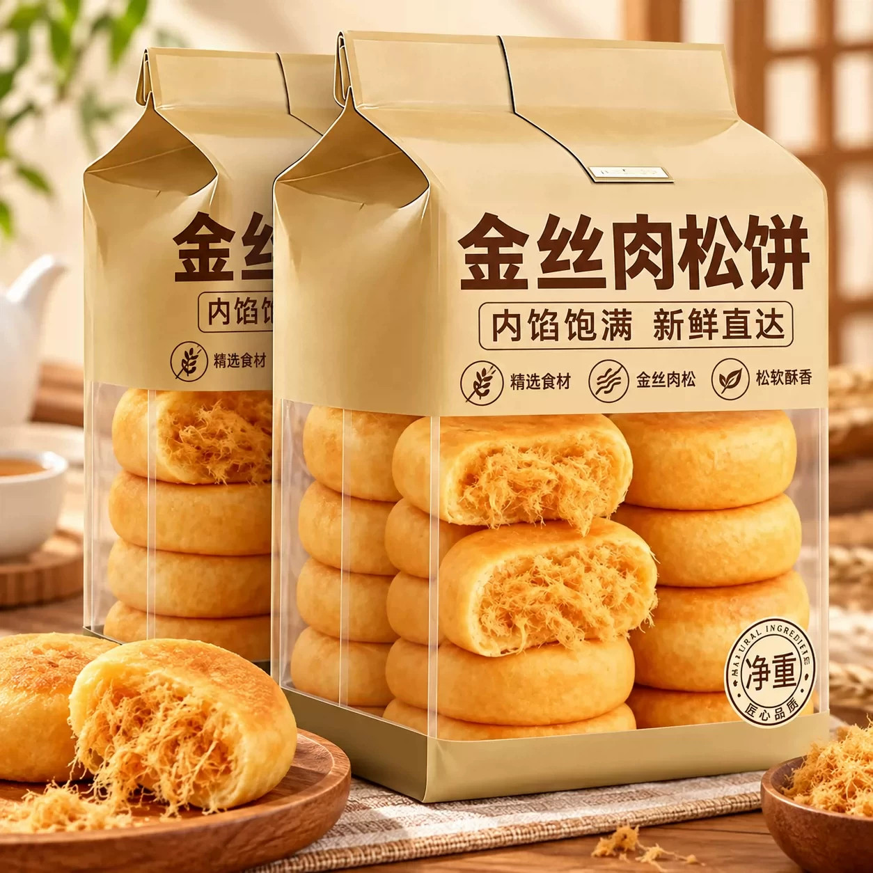正宗肉松饼无添加糕点心独立包装糕点早餐面包零食整箱批发宿舍点
