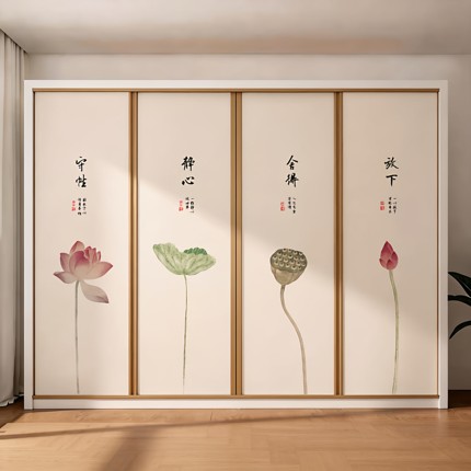 衣柜柜门贴纸自粘防水防潮翻新玻璃门墙纸推拉门家具改造翻新壁纸
