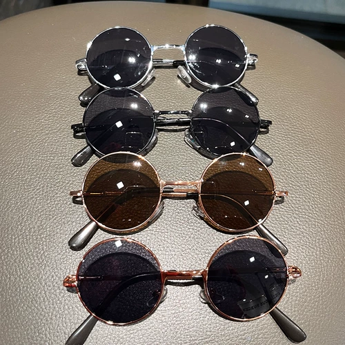 Детские ретро металлические солнцезащитные очки подходит для мужчин и женщин, подходит для подростков