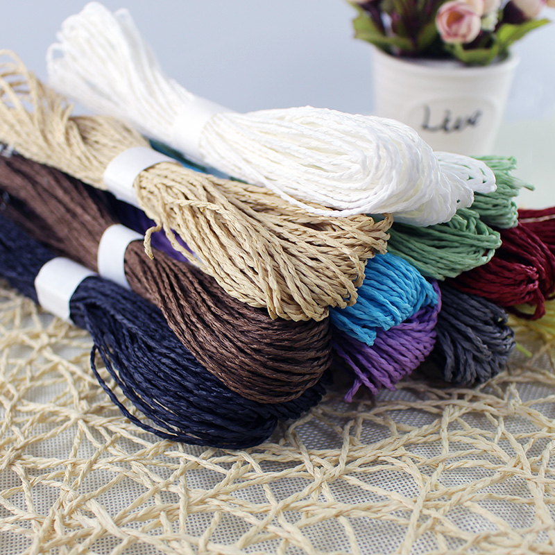 30米手工编织纸绳瓶子双股拉菲彩色绳子幼儿园diy手工材料粘贴画