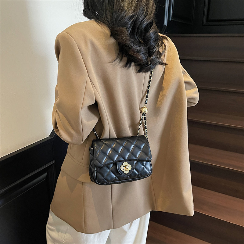 小香风菱格绣线包包女2025新款经典时尚气质百搭轻奢高级感链条包