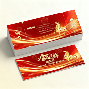 2026企业公司年会抽奖卡卷定制印刷正副卷订制入场通用撕开的活动