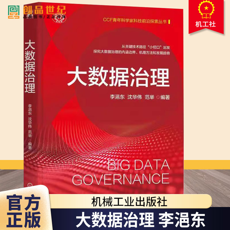 大数据治理 李浥东 沈华伟 范举 CCF青年科学家科技前沿探索丛书 大数据治理内涵可行技术路径书 机械工业出版社9787111765745
