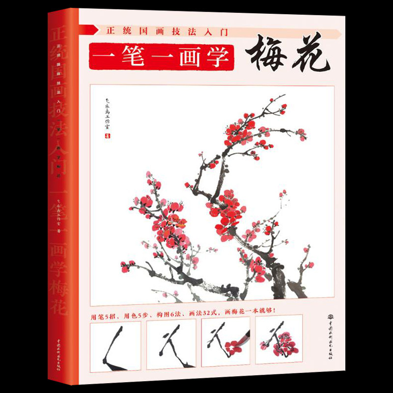 国画入门到精通 传统写意梅花技法教程基础知识技法 一目了然 易懂