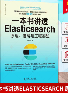 正版包邮 一本书讲透Elasticsearch 原理 进阶与工程实践 杨昌玉 全文检索 日志分析 商业智能场景 搜索引擎 集群部署 预处理器
