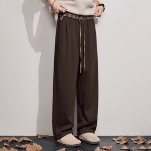 休闲裤 美式 潮牌宽松直筒卫裤 factor 保暖长裤 男士 厚款 子 秋冬新款