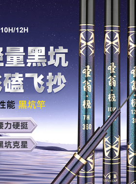 高碳超轻超硬黑坑竿2.7米3米3.3米7H10H12H飞鱼竿罗非竿十大品牌