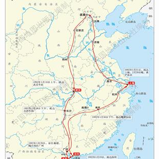 1992年邓小平视察南方路线电子地图图 对外开放新格局图