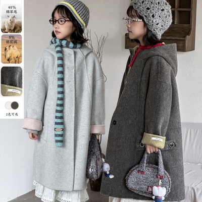 儿童双面羊绒大衣2025秋冬新款