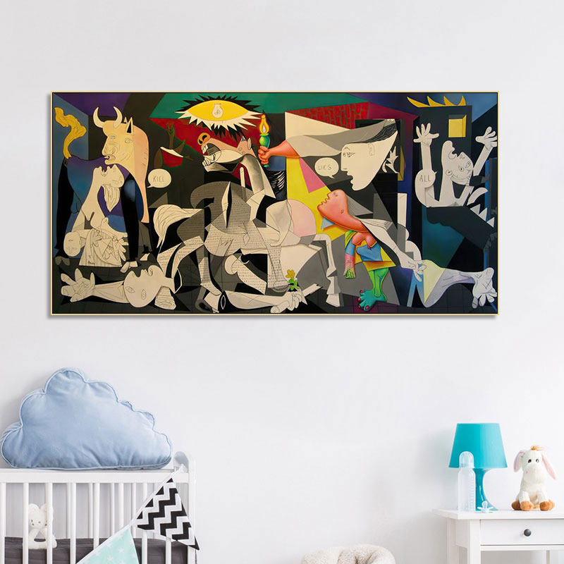 毕加索抽象艺术装饰画格尔尼卡艺术画廊时尚展厅挂画现代办公室画