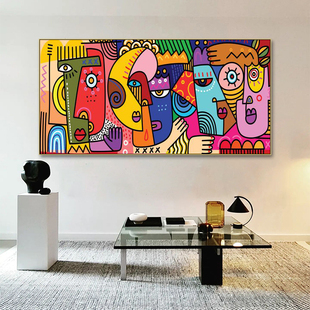 毕加索艺术抽象装饰画时尚展厅画廊餐厅挂画多巴胺设计工作室壁画